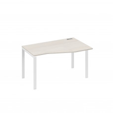 Стол на металлокаркасе UNO эргономичный правый "Техно" дуб / металлокаркас белый А4 Б1 064 ДШ