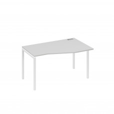 Стол на металлокаркасе DUE правый "Техно" эргономичный серый / металлокаркас белый А4 Б2 064 СЕ