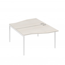 Рабочая станция каркас DUE столы (2х140) Техно дуб / металлокаркас белый А4 Б2 190 ДШ