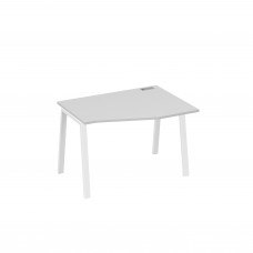 Стол правый "Техно" эргономичный на металлокаркасе TRE серый / металлокаркас белый А4 Б3 062 СЕ
