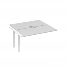 Секция стола рабочей станции на металлокаркасе TRE (2х140) серый / металлокаркас белый А4 Б3 174-1 СЕ