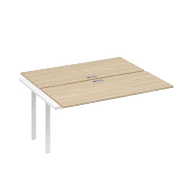 Секция стола станции 2х160 с каркасом TRE дуб скандинавский / металлокаркас белый А4 Б3 175-1 ДК