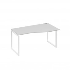Стол на металлокаркасе QUATTRO эргономичный правый "Техно" серый / металлокаркас белый А4 Б4 066 СЕ
