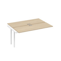 Секция рабочей станции на опорах DUE 2х160 дуб скандинавский / металлокаркас белый А4 Б2 172-1 ДК