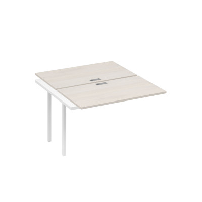 Секция стола рабочей станции QUATTRO (2х120) дуб / металлокаркас белый А4 Б4 173-1 ДШ