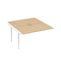 Секция стола рабочей станции на металлокаркасе DUE (2х140) натуральный дуб / металлокаркас белый А4 Б2 177-1 НД