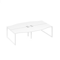 Рабочая станция столы Техно на металлокаркасе DUE (4х140) белый премиум / металлокаркас белый А4 Б2 190-2 БП