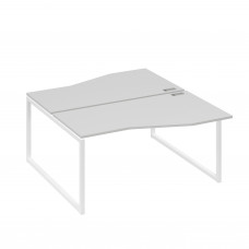 Станция каркас QUATTRO столы 2х160 Техно эргономичные серый / металлокаркас белый А4 Б4 191 СЕ