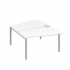 Рабочая станция каркас UNO столы (2х140) Техно белый премиум / металлокаркас серый А4 С1 190 БП