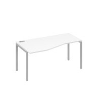 Стол эргономичный левый "Техно" на металлокаркасе DUE белый премиум / металлокаркас серый А4 С2 065 БП