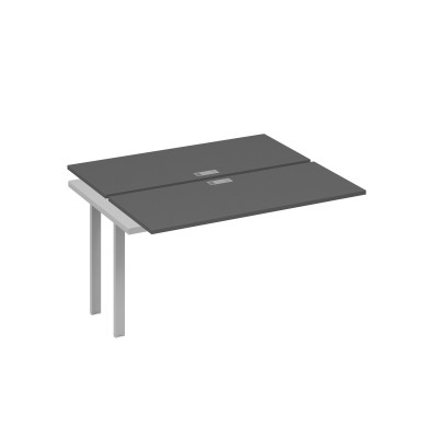 Секция стола рабочей станции на металлокаркасе UNO (2х140) антрацит премиум / металлокаркас серый А4 С1 171-1 АР