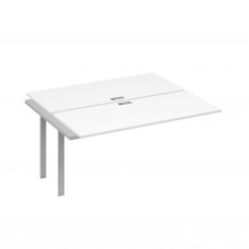 Секция стола 2х160 рабочей станции на каркасе UNO белый премиум / металлокаркас серый А4 С1 175-1 БП