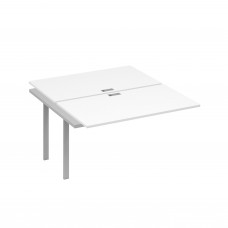 Секция на каркасе TRE стола рабочей станции 2х140 белый премиум / металлокаркас серый А4 С3 177-1 БП