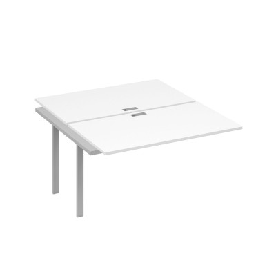 Секция на каркасе TRE стола рабочей станции 2х140 белый премиум / металлокаркас серый А4 С3 177-1 БП