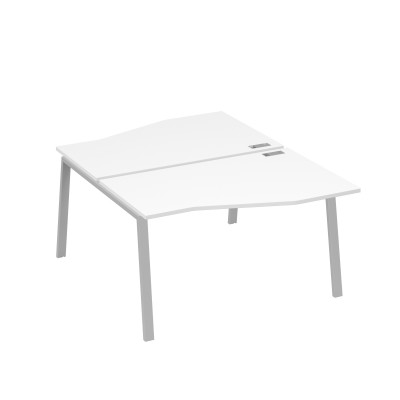 Рабочая станция столы Техно (2х140) каркас TRE белый премиум / металлокаркас серый А4 С3 190 БП