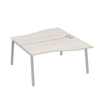 Рабочая станция (2х160) столы Техно на опорах TRE дуб / металлокаркас серый А4 С3 191 ДШ