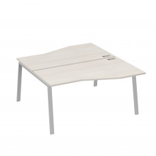 Рабочая станция (2х160) столы Техно на опорах TRE дуб / металлокаркас серый А4 С3 191 ДШ