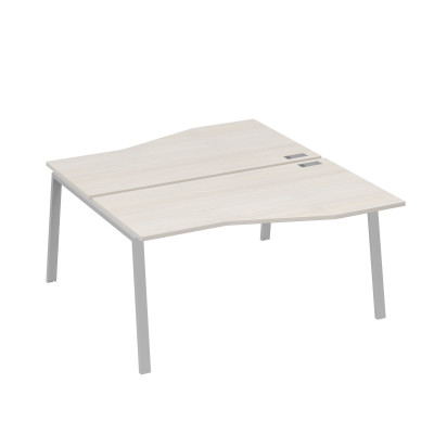 Рабочая станция (2х160) столы Техно на опорах TRE дуб / металлокаркас серый А4 С3 191 ДШ