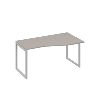 Стол на металлокаркасе QUATTRO эргономичный правый "Техно" мокко премиум / металлокаркас серый А4 С4 066 МП