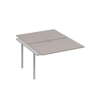 Секция стола рабочей станции на металлокаркасе DUE (2х120) мокко премиум / металлокаркас серый А4 С2 176-1 МП