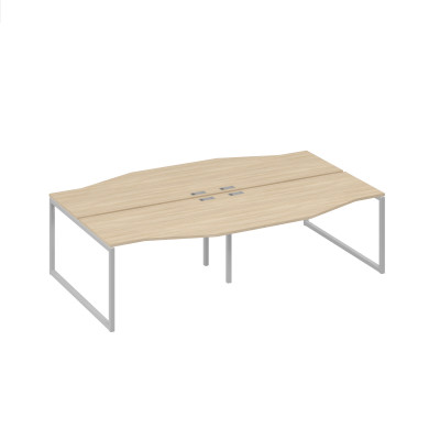 Рабочая станция столы Техно на металлокаркасе DUE (4х140) дуб скандинавский / металлокаркас серый А4 С2 190-2 ДК