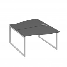 Рабочая станция столы (2х140) Техно каркас QUATTRO антрацит премиум / металлокаркас серый А4 С4 190 АР