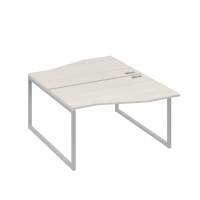 Рабочая станция столы (2х140) Техно каркас QUATTRO дуб / металлокаркас серый А4 С4 190 ДШ