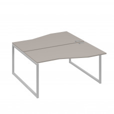 Станция каркас QUATTRO столы 2х160 Техно эргономичные мокко премиум / металлокаркас серый А4 С4 191 МП
