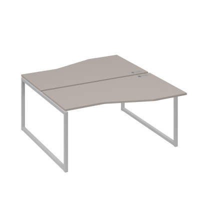 Станция каркас QUATTRO столы 2х160 Техно эргономичные мокко премиум / металлокаркас серый А4 С4 191 МП