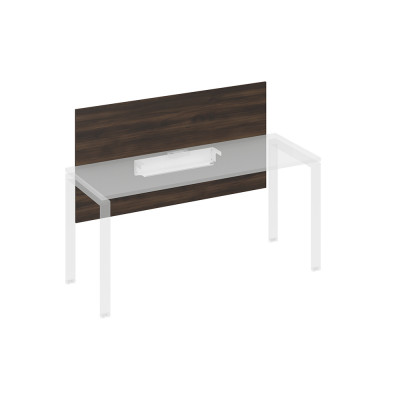 Экран настольный фронтальный большой для стола 160 с кабель-каналом дуб ристретто/ металлокаркас белый А4 Б 838 ДР