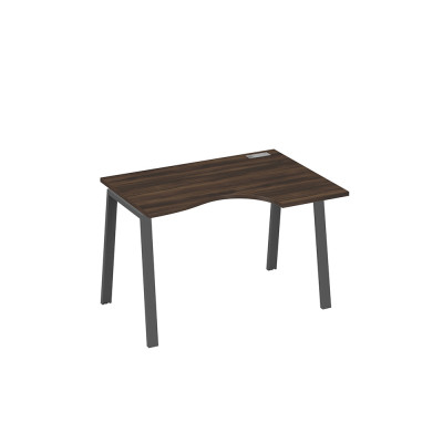 Стол на металлокаркасе TRE правый "Классика" эргономичный дуб ристретто/ металлокаркас антрацит А4 А3 042 ДР