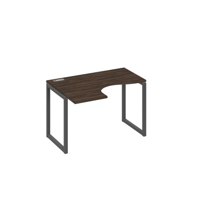 Стол "Классика" на металлокаркасе QUATTRO эргономичный левый дуб ристретто/ металлокаркас антрацит А4 А4 031 ДР