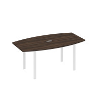 Стол фигурный 180 с металлокаркасом UNO дуб ристретто/ металлокаркас белый А4 Б1 112 ДР
