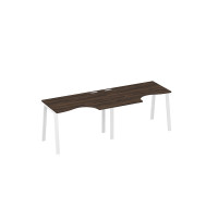 Рабочая станция (2х120) каркас TRE столы Классика дуб ристретто/ металлокаркас белый А4 Б3 041-2 ДР