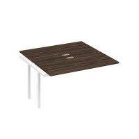 Секция стола станции на каркасе QUATTRO 2х140 дуб ристретто/ металлокаркас белый А4 Б4 174-1 ДР