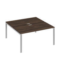 Рабочая станция опоры UNO столы 2х160 дуб ристретто/ металлокаркас серый А4 С1 178 ДР