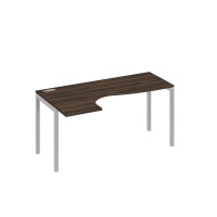 Стол на металлокаркасе DUE эргономичный левый "Классика" дуб ристретто/ металлокаркас серый А4 С2 035 ДР