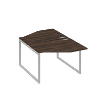 Станция каркас QUATTRO столы (2х120) эргономичные Техно дуб ристретто/ металлокаркас серый А4 С4 186 ДР