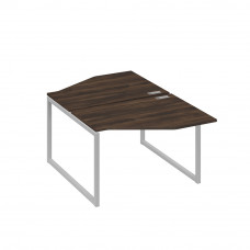 Станция каркас QUATTRO столы (2х120) эргономичные Техно дуб ристретто/ металлокаркас серый А4 С4 186 ДР