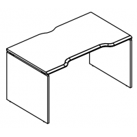 Стол эргономичный "Симметрия" на каркасе ДСП (1 скос) вяз либерти / вяз либерти МР ВЛ 024.04 ВЛ