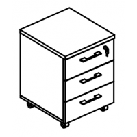 Тумба выкатная 3-ящичная с замком (топ ДСП) вяз либерти / мокко премиум МР 204 ВЛ/МП