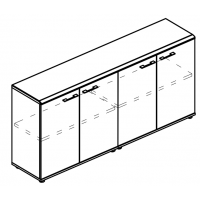 Шкаф низкий комбинированный закрытый (топ МДФ) мокко премиум / мокко премиум МР 9355 МП/МП/МП