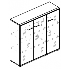 Шкаф средний двери стекло в рамке (топ МДФ) мокко премиум / мокко премиум МР 9390 МП/МП