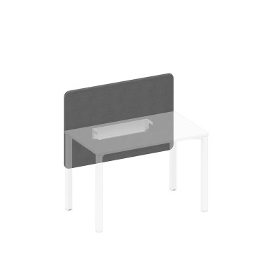 Экран настольный фронтальный тканевый с мягким наполнителем с кабель-каналом серый (Bahama Grey) / белый гладкий А1 БГ 856.01 BA50