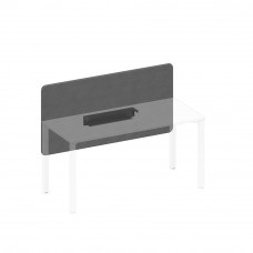 Экран настольный фронтальный тканевый с мягким наполнителем с кабель-каналом серый (Bahama Grey) / черный гладкий А1 ЧР 858.01 BA50