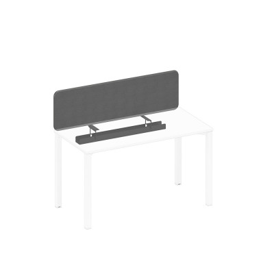 Экран настольный фронтальный тканевый с мягким наполнителем с кабель-каналом серый (Bahama Grey) / черный гладкий А1 ЧР 877.01 BA50