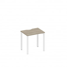 Стол письменный на металлокаркасе, столешница с вырезом вяз либерти/ белый гладкий А1 БГ 001.2 ВЛ