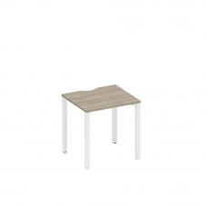 Стол письменный на металлокаркасе, столешница с вырезом вяз либерти/ белый гладкий А1 БГ 011.2 ВЛ