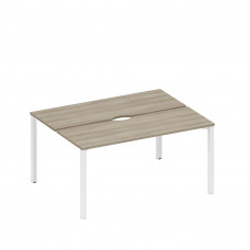 Рабочая станция на металлокаркасе, столешницы с вырезом (2*160) вяз либерти/ белый гладкий А1 БГ 172.2 ВЛ