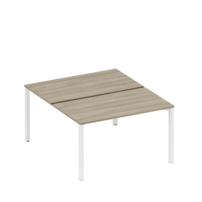 Рабочая станция на металлокаркасе (2*140) вяз либерти/ белый гладкий А1 БГ 177.1 ВЛ